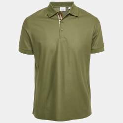 Burberry Green Pique Cotton Polo T-Shirt M