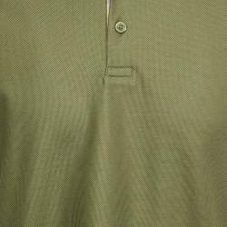 Burberry Green Pique Cotton Polo T-Shirt M