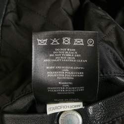 Pre Owned Burberry Black Leather Biker Jacket M