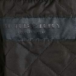 Pre Owned Burberry Black Leather Biker Jacket M