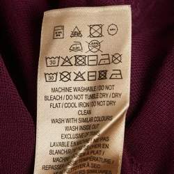 Burberry Burgundy Cotton Pique Knit Polo T-Shirt L