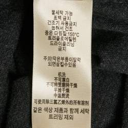 Burberry Grey Logo Embroidery Cotton Polo T-Shirt L