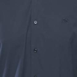 Burberry Navy Blue Cotton Button Front Shirt M