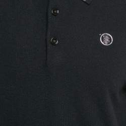 Pre Owned Burberry Black Cashmere Logo Detail Long Sleeve Sweater M