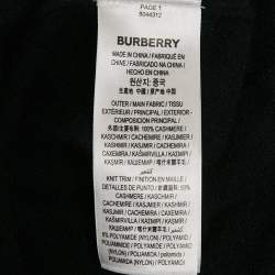 Pre Owned Burberry Black Cashmere Logo Detail Long Sleeve Sweater M