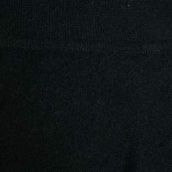 Pre Owned Burberry Black Cashmere Logo Detail Long Sleeve Sweater M