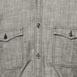 Pre Owned Burberry Grey Chambray Long Sleeve Shirt L