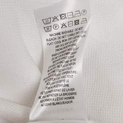 Pre Owned Burberry White Cotton TB Monogram Pique Polo T-Shirt L