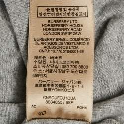 Pre Owned Burberry Grey Melange Embroidered Jersey Crewneck T-Shirt S