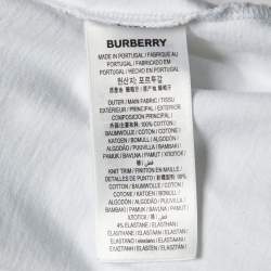 Pre Owned Burberry White Varvey Map Print Cotton Crew Neck T-Shirt XS