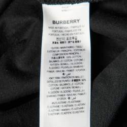 Pre Owned Burberry London Black Animal Print Cotton Crew Neck T-Shirt XS