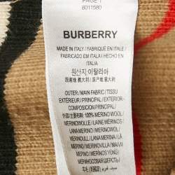 Pre Owned Burberry Beige Striped Wool Kenton Shorts S