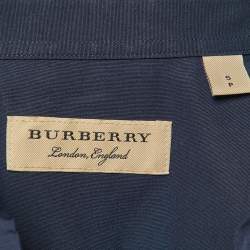 Pre Owned Burberry Navy Blue Cotton William Long Sleeve Shirt S