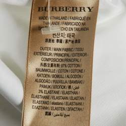 Pre Owned Burberry White Cotton Button Front Shirt S