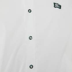Pre Owned Burberry White Cotton Button Front Shirt S