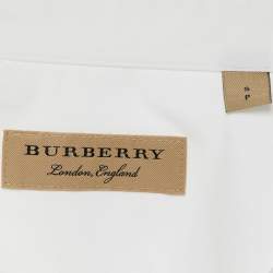 Pre Owned Burberry White Cotton Button Front Shirt S