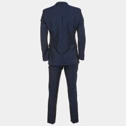 Pre Owned Burberry Navy Blue Wool Single Breasted Regular Suit S