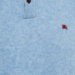 Pre Owned Burberry Light Blue Wool Sweater XL