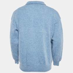 Pre Owned Burberry Light Blue Wool Sweater XL