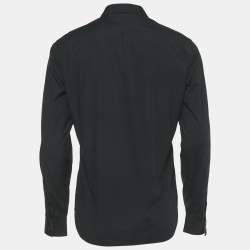 Pre Owned Burberry Black Cotton Long Sleeve Shirt M