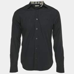 Pre Owned Burberry Black Cotton Long Sleeve Shirt M