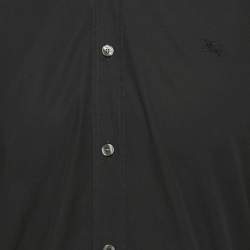 Pre Owned Burberry Black Cotton Long Sleeve Shirt M