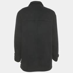 Pre Owned Burberry Navy Blue Wool Short Coat M