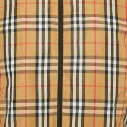 Pre Owned Burberry Brown House Checks Synthetic Zip-Up Jacket M