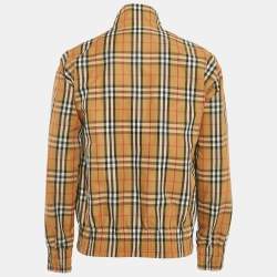 Pre Owned Burberry Brown House Checks Synthetic Zip-Up Jacket M
