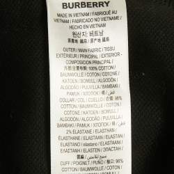 Pre Owned Burberry Black Striped Logo Trim Cotton Edney Polo T-Shirt L