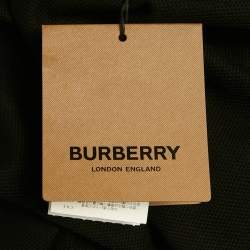 Pre Owned Burberry Black TB Logo Embroidered Cotton Eddie Polo T-Shirt L