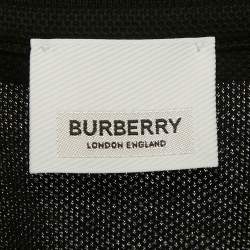 Pre Owned Burberry Black TB Logo Embroidered Cotton Eddie Polo T-Shirt L