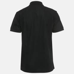 Pre Owned Burberry Black TB Logo Embroidered Cotton Eddie Polo T-Shirt L