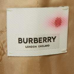 Pre Owned Burberry Beige /Grey Cotton Hooded Trench Coat XS