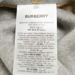 Pre Owned Burberry Beige /Grey Cotton Hooded Trench Coat XS