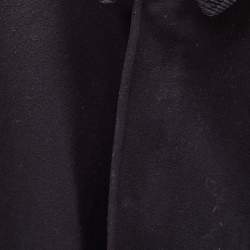 Pre Owned Burberry London Vintage Black Merino Wool Coat 3XL