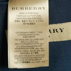 Pre Owned Burberry Blue Wool Regular Fit Blazer L