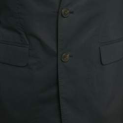 Pre Owned Burberry Navy Blue Cotton Regular Fit Pants Suit Set L/M