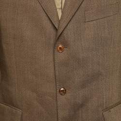 Pre Owned Burberry Vintage Brown Wool Luzern Tailored Blazer XL