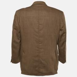 Pre Owned Burberry Vintage Brown Wool Luzern Tailored Blazer XL