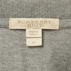 مملوكة مسبقًا Burberry Brit Grey Pique Cotton Polo T-Shirt M