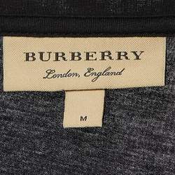 Pre Owned Burberry Black Printed Cotton T-Shirt M