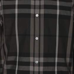 Pre Owned Burberry Grey/Black Nova Check Cotton Long Sleeve Shirt L