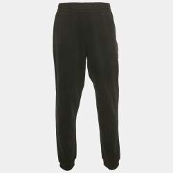Pre Owned Burberry Black Logo Applique Cotton Jogger Pants XXL