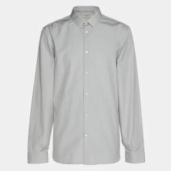 Pre Owned Burberry  Grey Cotton Long Sleeve Tailored Shirt XL