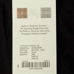 Pre Owned Burberry Black Denim Straight Fit Jeans L Waist 34"