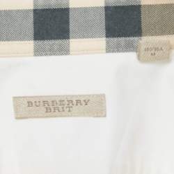 Pre Owned Burberry Brit Off-White Cotton Full Sleeve Shirt M