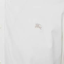 Pre Owned Burberry Brit Off-White Cotton Full Sleeve Shirt M