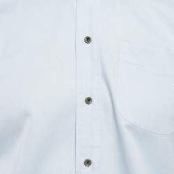 مملوكة مسبقًا Burberry Blue Gabardine Long Sleeve Shirt S