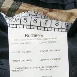 Pre Owned بليزر بربري صوف مخطط بأزرار زرقاء مائل للقديم كبير